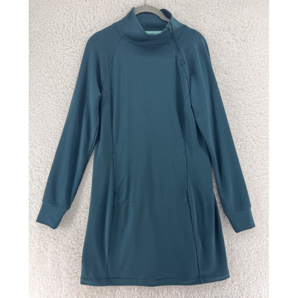 Teal Long Sleeve Mock Neck Dress